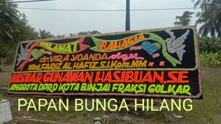 Papan Bunga  Pernikahan Hilang di Jalan Soekarno Hatta Binjai