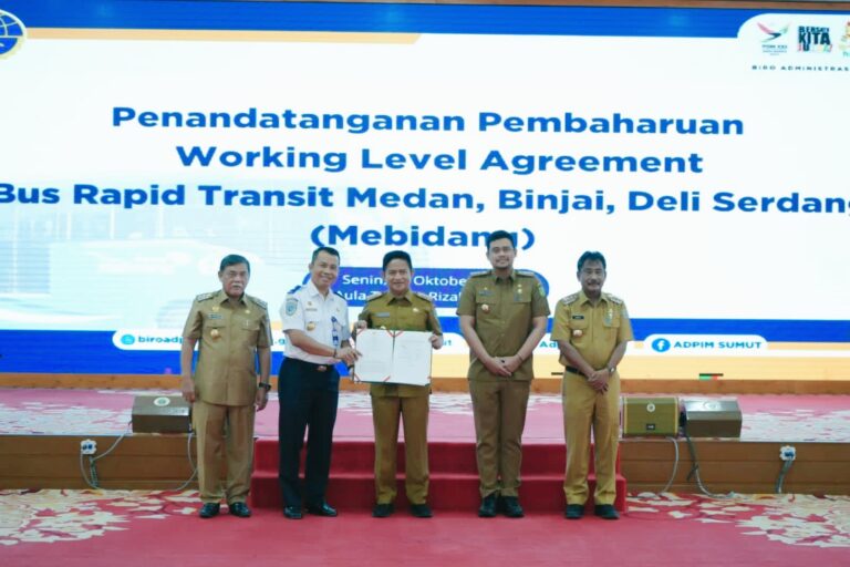 Penanda Tanganan Nota Kesepakatan dan Working Agreement Bus Rapid Medan, Binjai, Deli Serdang